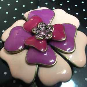 Vintage enamel and rhinestone brooch